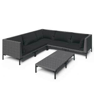 vidaXL Garden Lounge Set | Dark Grey | Powder-coated steel | Garden Lounge Set