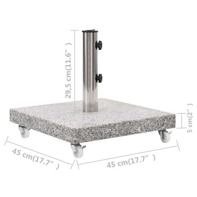 vidaXL Parasol Base Granite 30 kg Square Grey