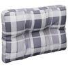 vidaXL Pallet Cushions 2 pcs Grey Check Pattern Fabric