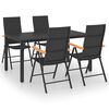 vidaXL 5 Piece Garden Dining Set Black and Brown