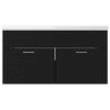 vidaXL Sink Cabinet with Built-in Basin Black Engineered Wood