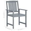 vidaXL Garden Chairs with Cushions 2 pcs Grey Solid Acacia Wood