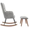 vidaXL Rocking Chair with a Stool Light Grey Velvet