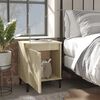 vidaXL Bed Cabinet with Metal Legs Sonoma Oak 40x30x50 cm