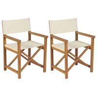 vidaXL Folding Director's Chairs 2 pcs Solid Teak Wood