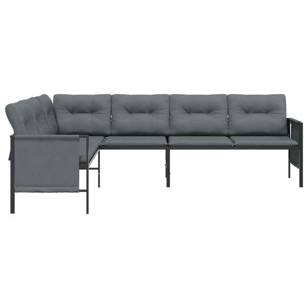 vidaXL Garden Corner Sofa Anthracite Steel and Textilene