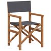 vidaXL Folding Director's Chair Grey 56 x 54 x 87 cm Solid Teak Wood