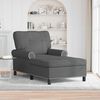 vidaXL Chaise Lounge with Cushion Dark Grey 91 x 157 x 91 cm Fabric