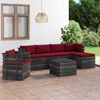 vidaXL 7 Piece Garden Pallet Lounge Set with Cushions Solid Pinewood