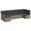 vidaXL 7 Piece Garden Sofa Set with Cushions Grey Poly Rattan