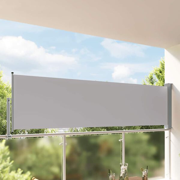 vidaXL Patio Retractable Side Awning 100 x 300 cm Grey