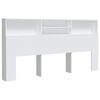 vidaXL Headboard Cabinet White 200x19x103.5 cm