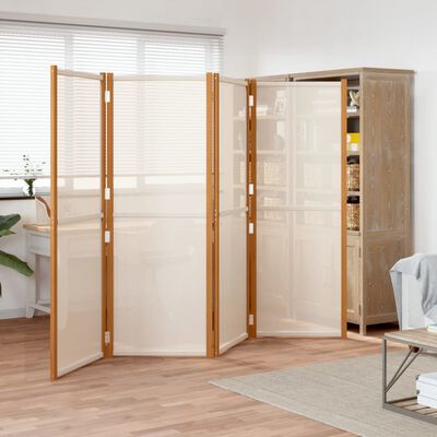 vidaXL 4-Panel Room Divider Cream White 280x180 cm