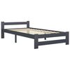 vidaXL Bed Frame without Mattress Dark Grey Solid Pine Wood 100x200 cm