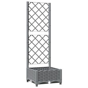 vidaXL Garden Planter with Trellis Blue Grey 120x40x121.5 cm PP