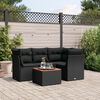 vidaXL 5 Piece Garden Sofa Set with Cushions Black Poly Rattan