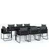 vidaXL 9 Piece Garden Dining Set Black