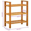 vidaXL Shoe Rack with 3 Shelves 50x27x60 cm Solid Oak Wood