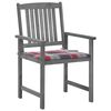 vidaXL Garden Chairs with Cushions 4 pcs Grey Solid Acacia Wood