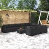 vidaXL 11 Piece Garden Lounge Set with Cushions Poly Rattan Black