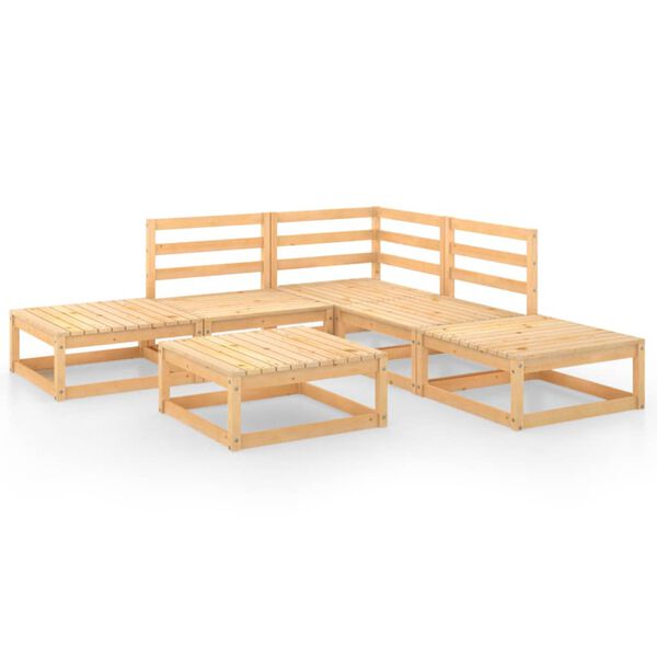 vidaXL 6 Piece Garden Lounge Set Solid Wood Pine