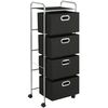 vidaXL Shelving Unit with 4 Storage Boxes Steel and Non-woven Fabric