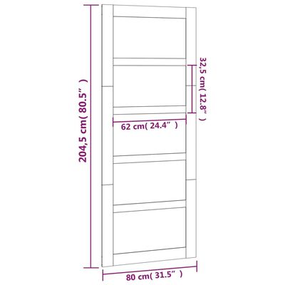 vidaXL Barn Door 80x1.8x204.5 cm Solid Wood Pine