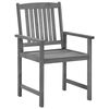 vidaXL Garden Chairs with Cushions 4 pcs Grey Solid Acacia Wood