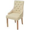 vidaXL Dining Chairs 4 pcs Cream Fabric