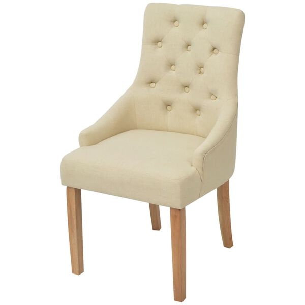 vidaXL Dining Chairs 4 pcs Cream Fabric