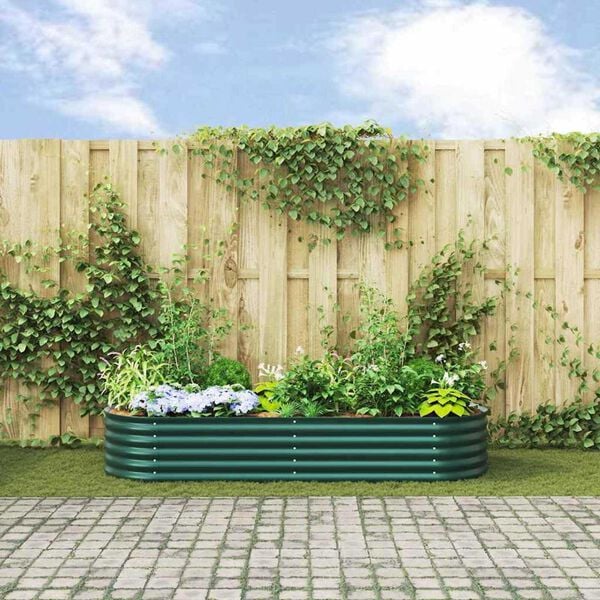 vidaXL Garden Raised Bed Green 240 x 80 x 44 cm Steel