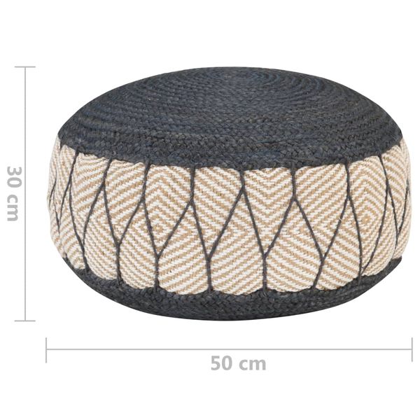 vidaXL Woven/Knitted Pouffe Jute Cotton 50x30 cm Blue