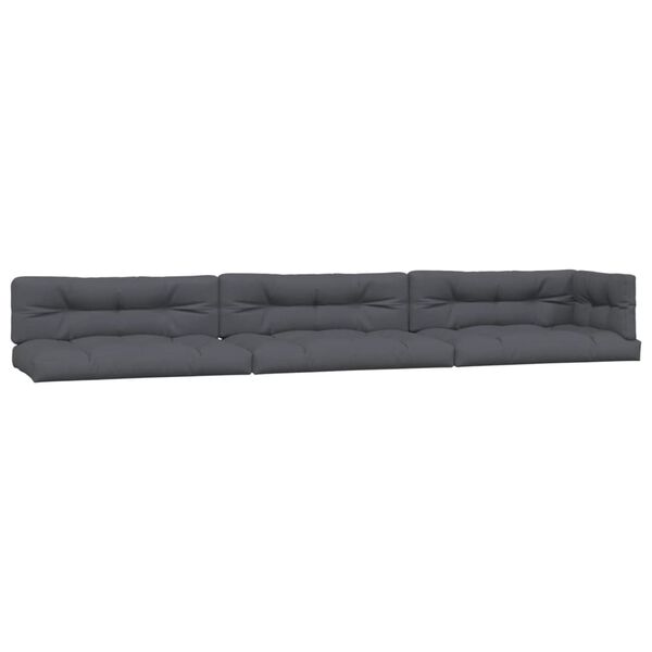 vidaXL Pallet Cushions 7 pcs Anthracite Fabric