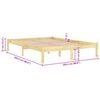 vidaXL Bed Frame without Mattress Solid Wood 200x200 cm