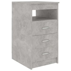 vidaXL Drawer Cabinet | Concrete Grey | Engineered Wood | Compact