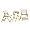 vidaXL Bistro Set | Cream White | Bamboo, Fabric (100% polyester)
