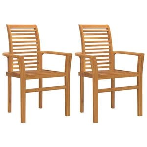 vidaXL Stacking Dining Chairs 2 pcs Solid Teak