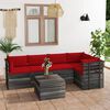 vidaXL 6 Piece Garden Pallet Lounge Set with Cushions Solid Pinewood