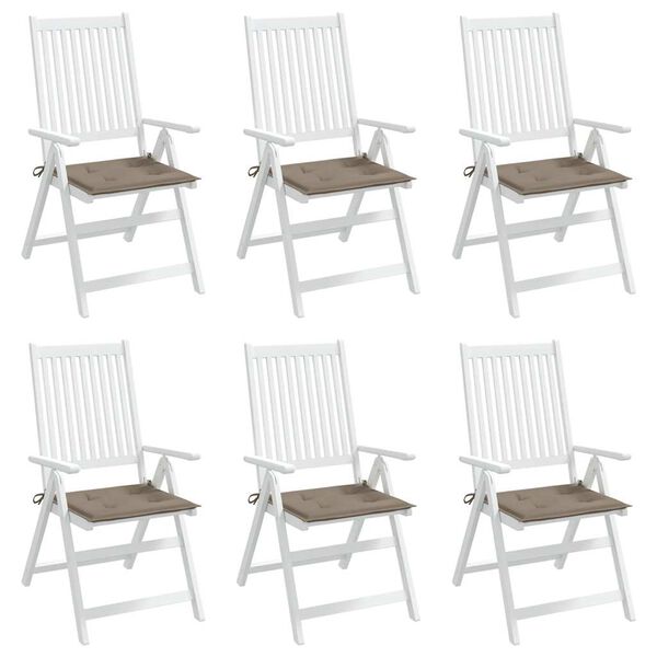 vidaXL Garden Chair Cushions 6 pcs Taupe 40x40x4 cm Oxford Fabric