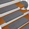 vidaXL Stair Mats Self-adhesive 15 pcs 65x21x4 cm Light Grey Rectangular Edge