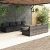 vidaXL 8 Piece Garden Lounge Set with Cushions Poly Rattan Grey