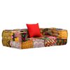 vidaXL 2-Seater Modular Pouffe Patchwork Fabric