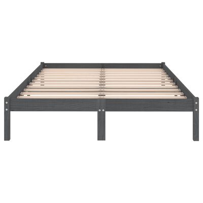 vidaXL Bed Frame without Mattress Grey Solid Wood 200x200 cm