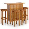vidaXL Garden Bar Set | Brown | Solid Acacia wood | Medium | Footrest