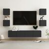 vidaXL 6 Piece TV Cabinet Set Black Engineered Wood