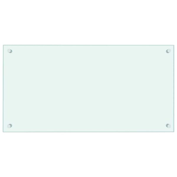 vidaXL Kitchen Backsplash White 80 x 40 cm Tempered Glass