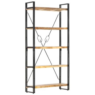 vidaXL 5-Tier Bookcase 90x30x180 cm Solid Mango Wood