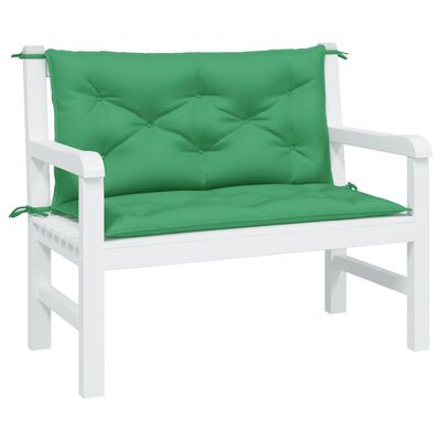 vidaXL Garden Bench Cushions 2pcs Green 100x50x7 cm Oxford Fabric