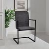 vidaXL Cantilever Dining Chairs 2 pcs Dark Grey Faux Leather