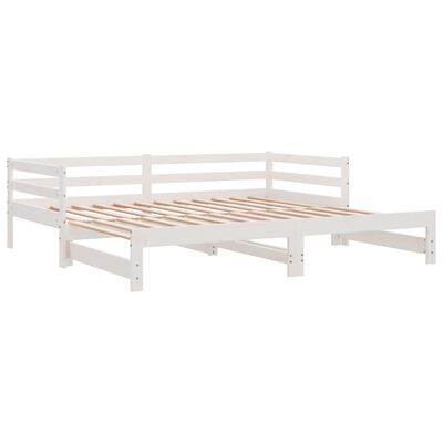 vidaXL Pull-out Day Bed without Mattress White 2x(90x200) cm